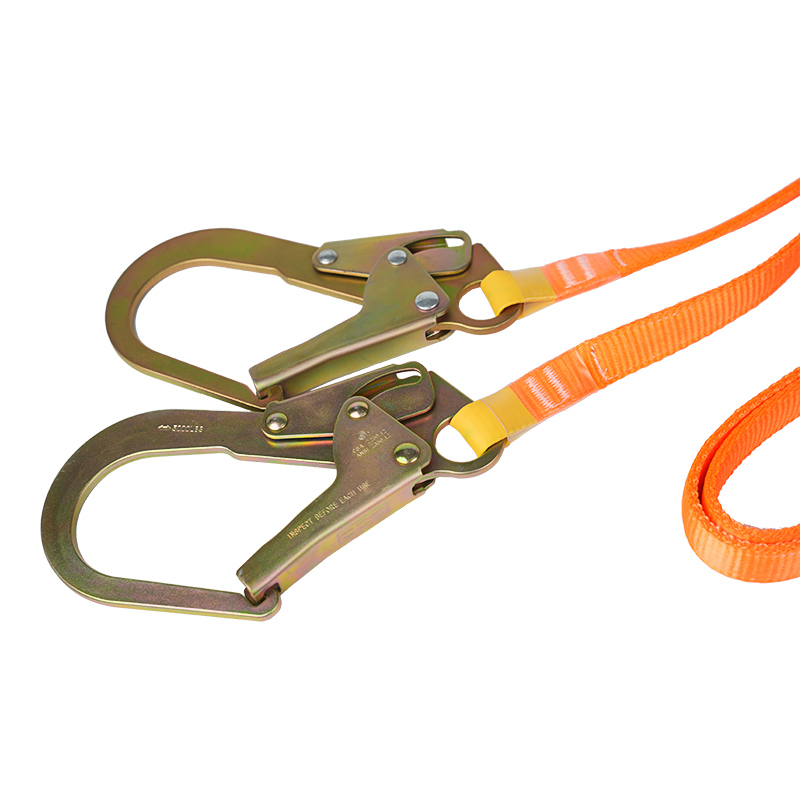 L19 Putoamispysäyttävä kaksoisturvanauha, jossa paksu nauha ja ANSI-koukut